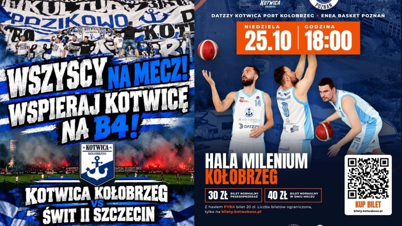 zapowiedź meczy sportowych w Kołobrzegu